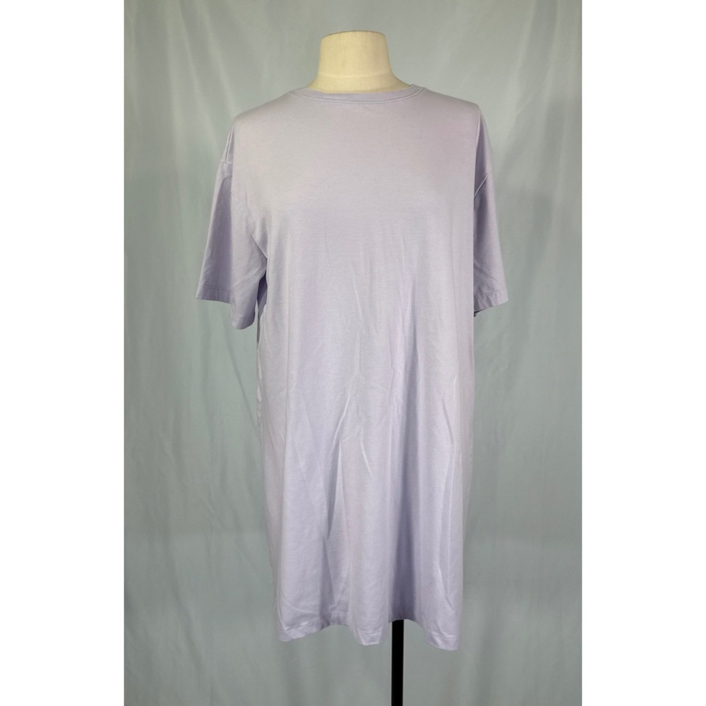 A New Day Lavender Purple Short Sleeve T-Shirt Dress Large Relaxed Fit Crew Neck
